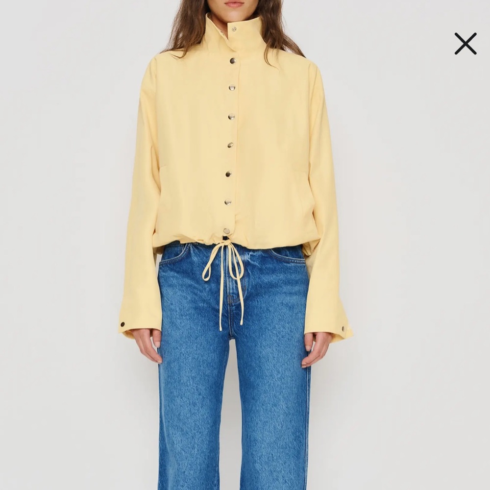 Reformation Pale Yellow Tall Collar Jacket